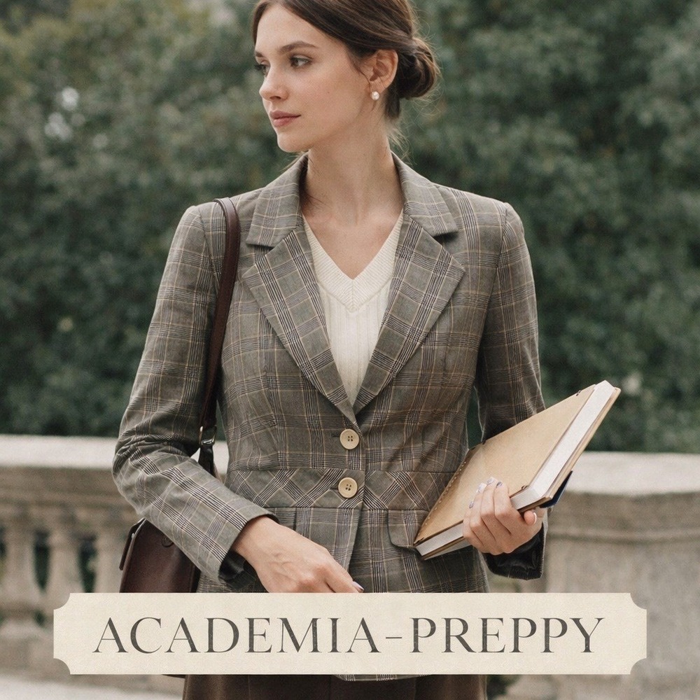 i.e.‎ Womens Pink Beige Plaid Blazer Jacket Academia Clueless Preppy Peplum Sz 6